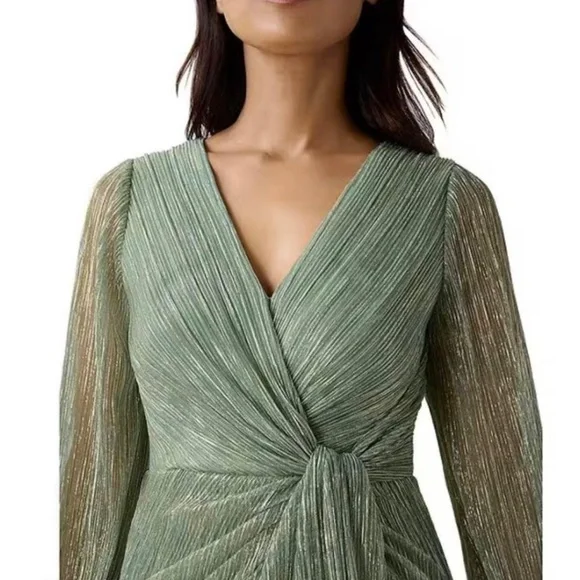 Adriana Papell Woman’s Metallic Mesh Draped Gown - Picture 2 of 5